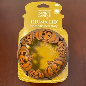 NWT YANKEE CANDLE PUMPKIN ILLUMA-LID JAR CANDLE ACCESSORY Halloween Fall Autumn